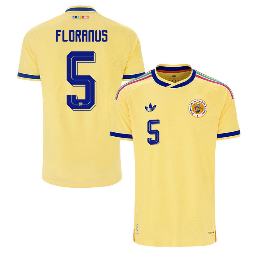 Sherel Floranus 5 Curaçao National Team 2026 Away Jersey - Yellow, Men