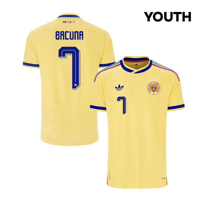Juninho Bacuna 7 Youth Curaçao National Team 2026 Away Jersey - Yellow