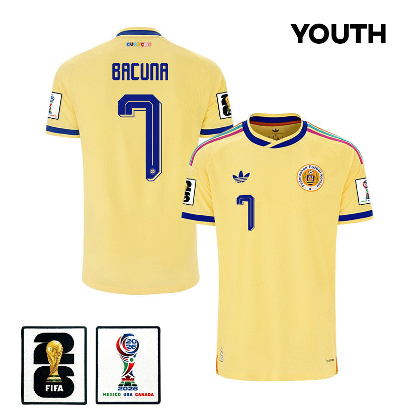 Juninho Bacuna 7 Youth Curaçao National Team 2026 Away Jersey - Yellow