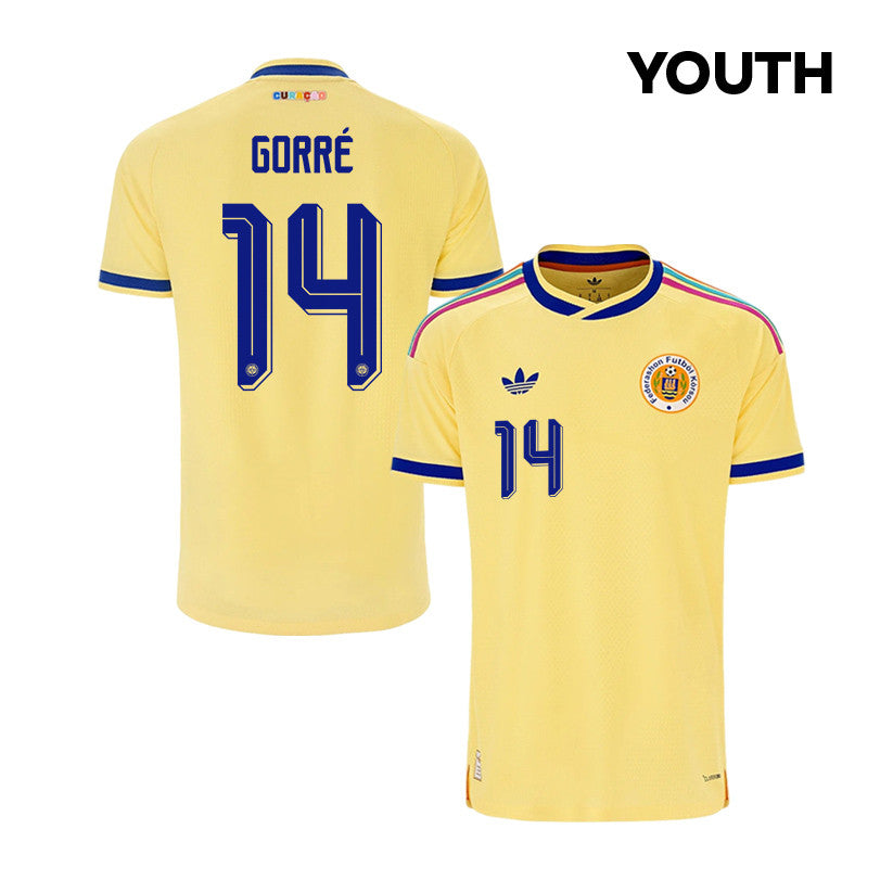 Kenji Gorré 14 Youth Curaçao National Team 2026 Away Jersey - Yellow