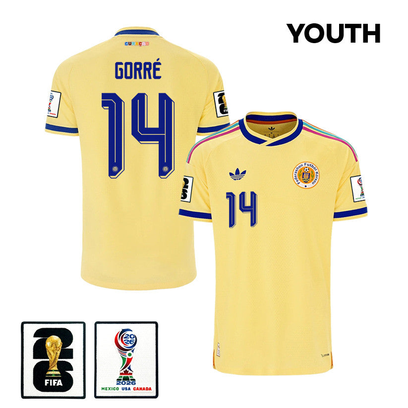 Kenji Gorré 14 Youth Curaçao National Team 2026 Away Jersey - Yellow