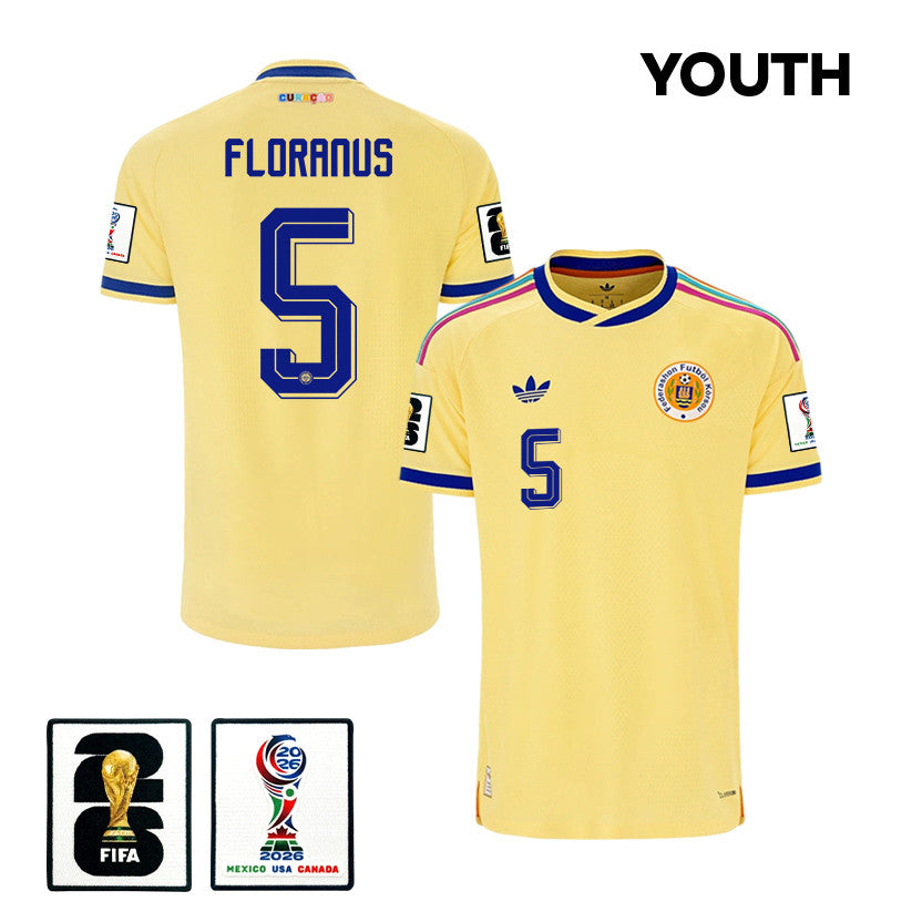 Sherel Floranus 5 Youth Curaçao National Team 2026 Away Jersey - Yellow