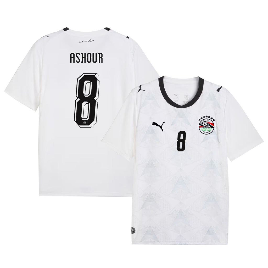 Emam Ashour 8 Egypt National Team 2026 Away Jersey - White, Men