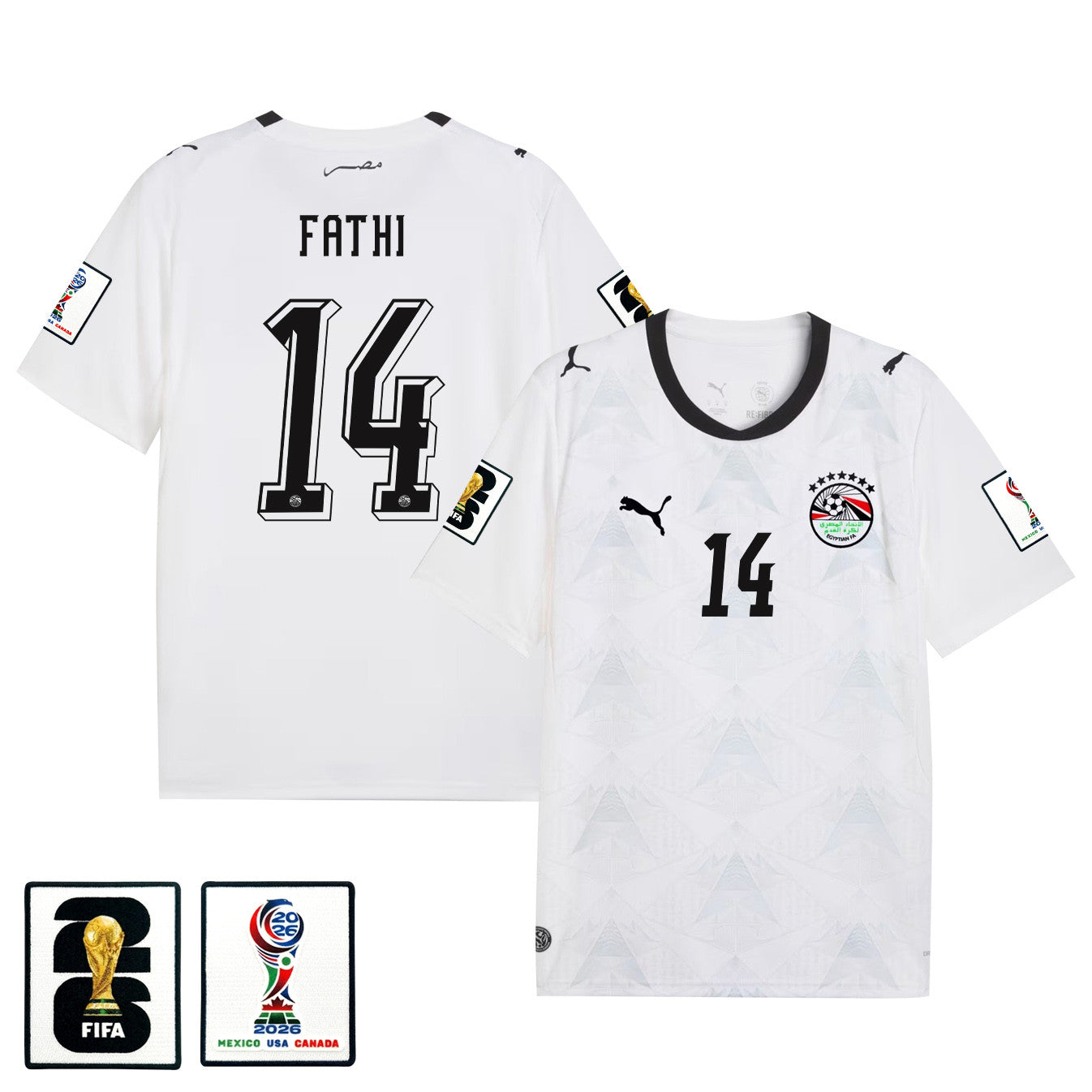 Hamdi Fathi 14 Egypt National Team 2026 Away Jersey - White, Men