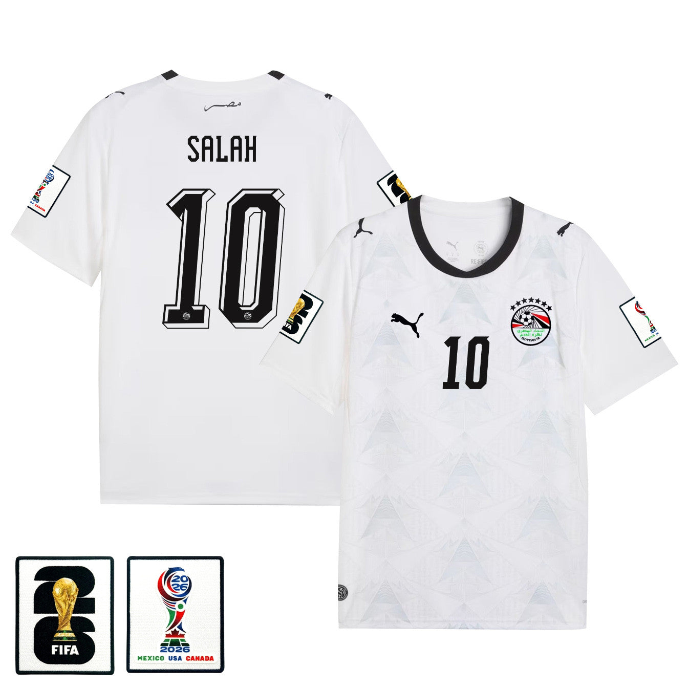 Mohamed Salah 10 Egypt National Team 2026 Away Jersey - White, Men