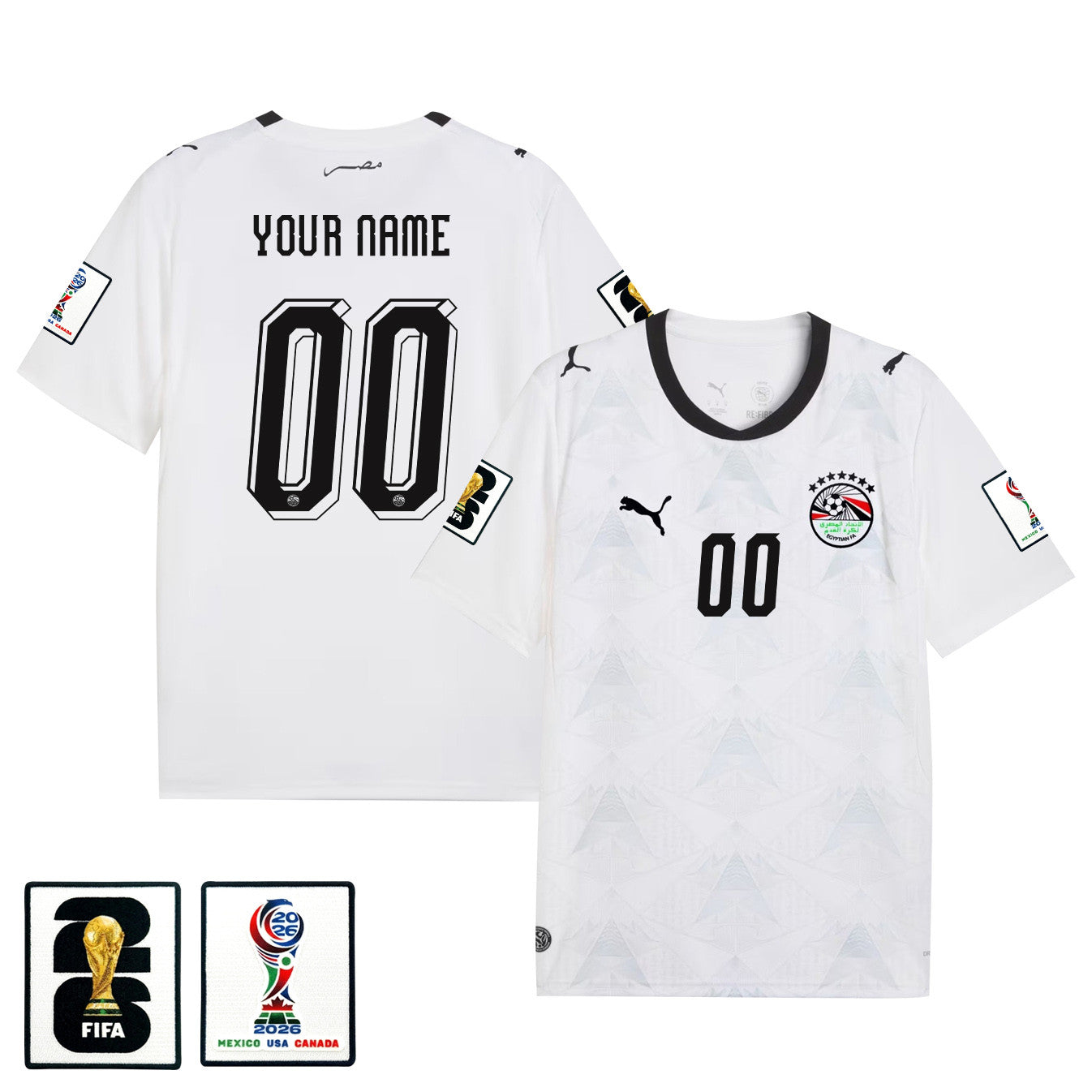 Egypt National Team 2026 Personalized Away Jersey - White, Men