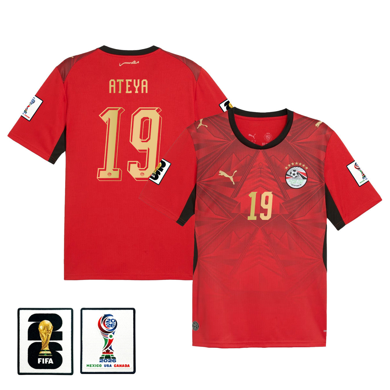 Marwan Ateya 19 Egypt National Team 2026 Home Jersey - Red, Men