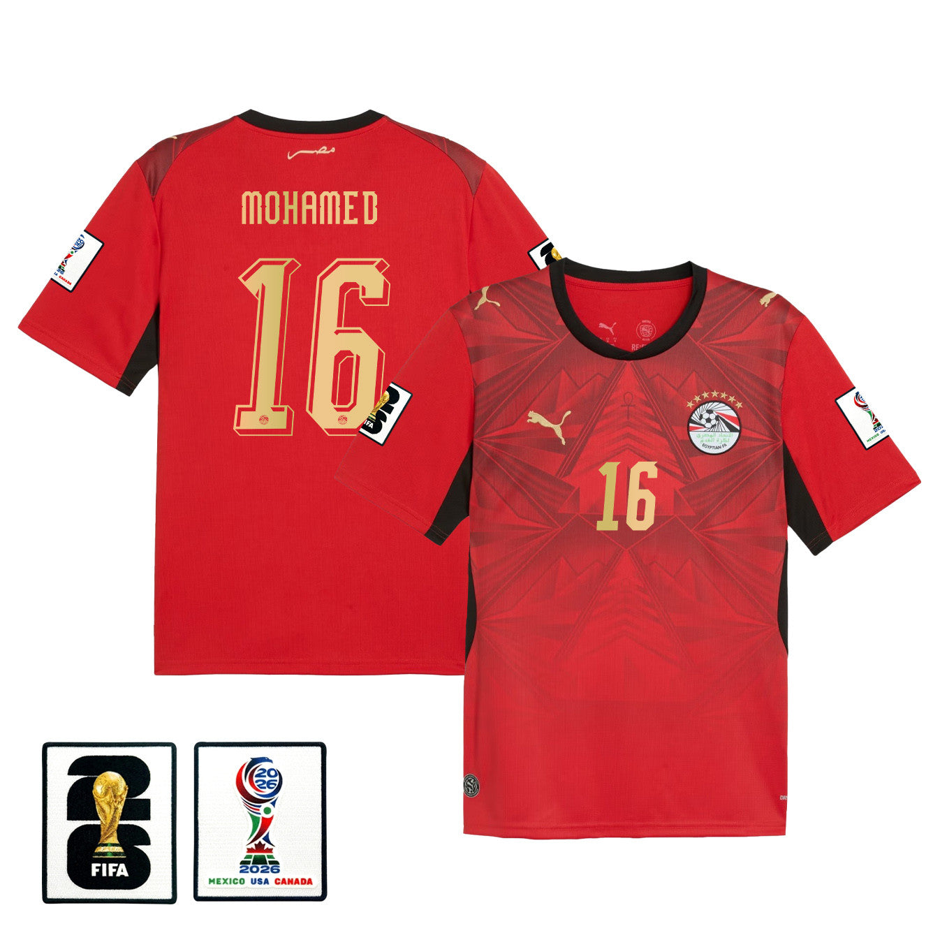 Mostafa Mohamed 16 Egypt National Team 2026 Home Jersey - Red, Men