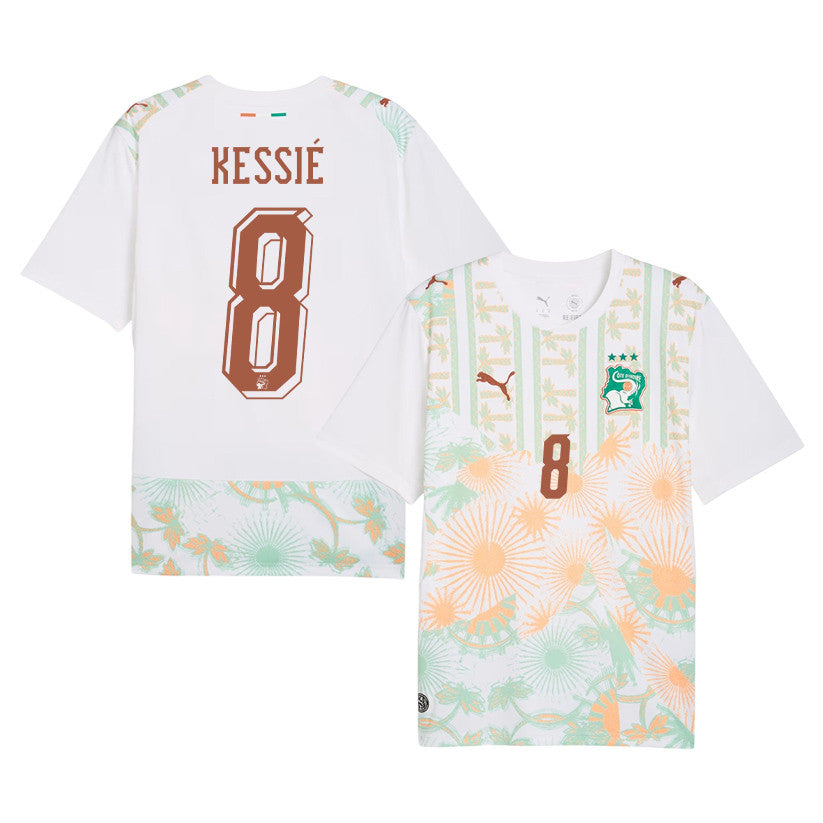 Franck Kessié 8 Ivory Coast National Team 2026 Away Jersey - White, Men