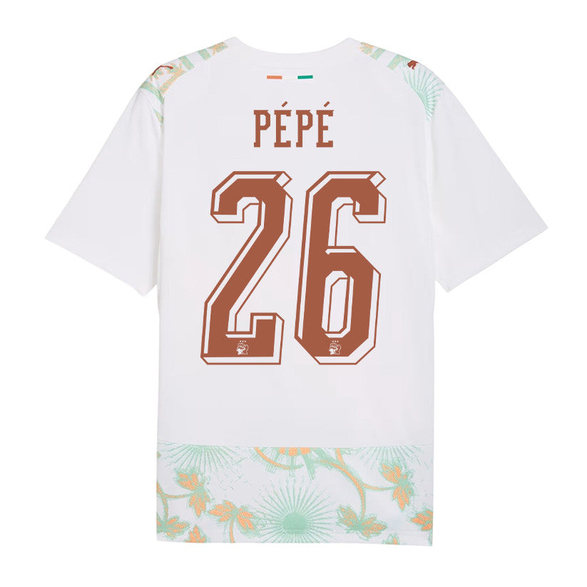 Nicolas Pépé 26 Ivory Coast National Team 2026 Away Jersey - White, Men