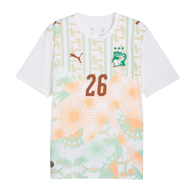 Nicolas Pépé 26 Ivory Coast National Team 2026 Away Jersey - White, Men