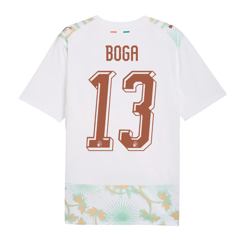 Jérémie Boga 13 Ivory Coast National Team 2026 Away Jersey - White, Men
