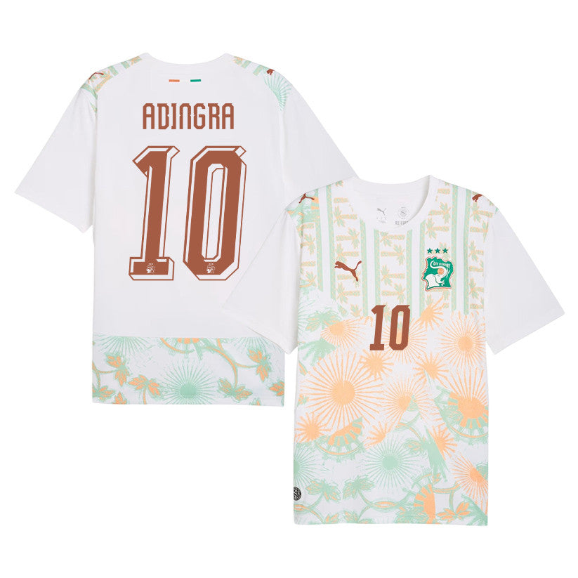 Simon Adingra 10 Ivory Coast National Team 2026 Away Jersey - White, Men