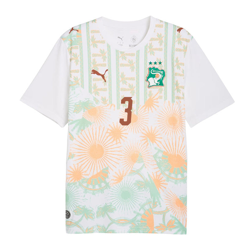 Ghislain Konan 3 Ivory Coast National Team 2026 Away Jersey - White, Men