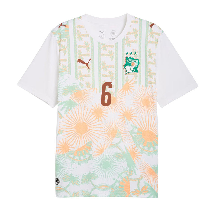 Seko Fofana 6 Ivory Coast National Team 2026 Away Jersey - White, Men
