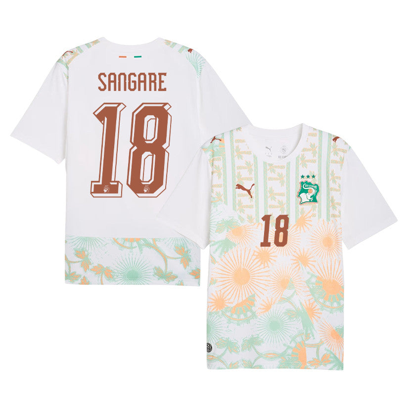 Ibrahim Sangare 18 Ivory Coast National Team 2026 Away Jersey - White, Men