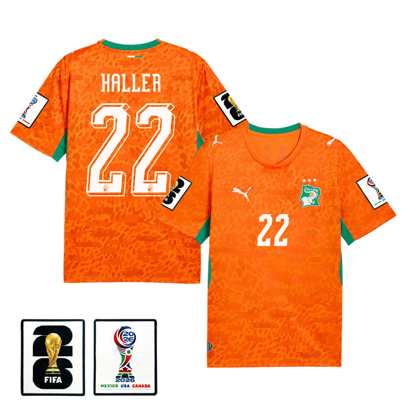 Sébastien Haller 22 Ivory Coast National Team 2026 Home Jersey - Orange, Men
