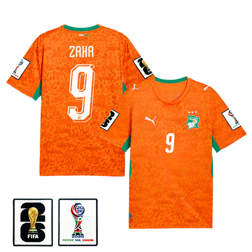 Wilfried Zaha 9 Ivory Coast National Team 2026 Home Jersey - Orange, Men