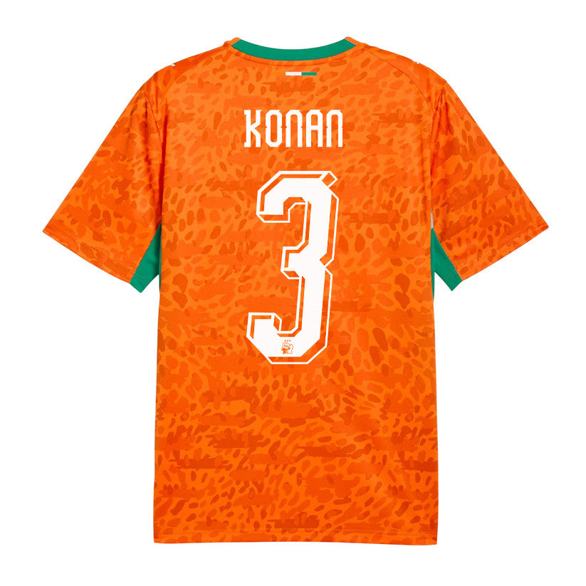 Ghislain Konan 3 Ivory Coast National Team 2026 Home Jersey - Orange, Men
