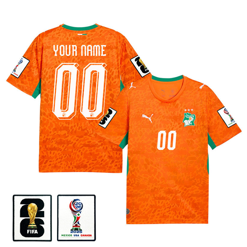 Ivory Coast National Team 2026 Personalized Home Jersey - Orange, Men