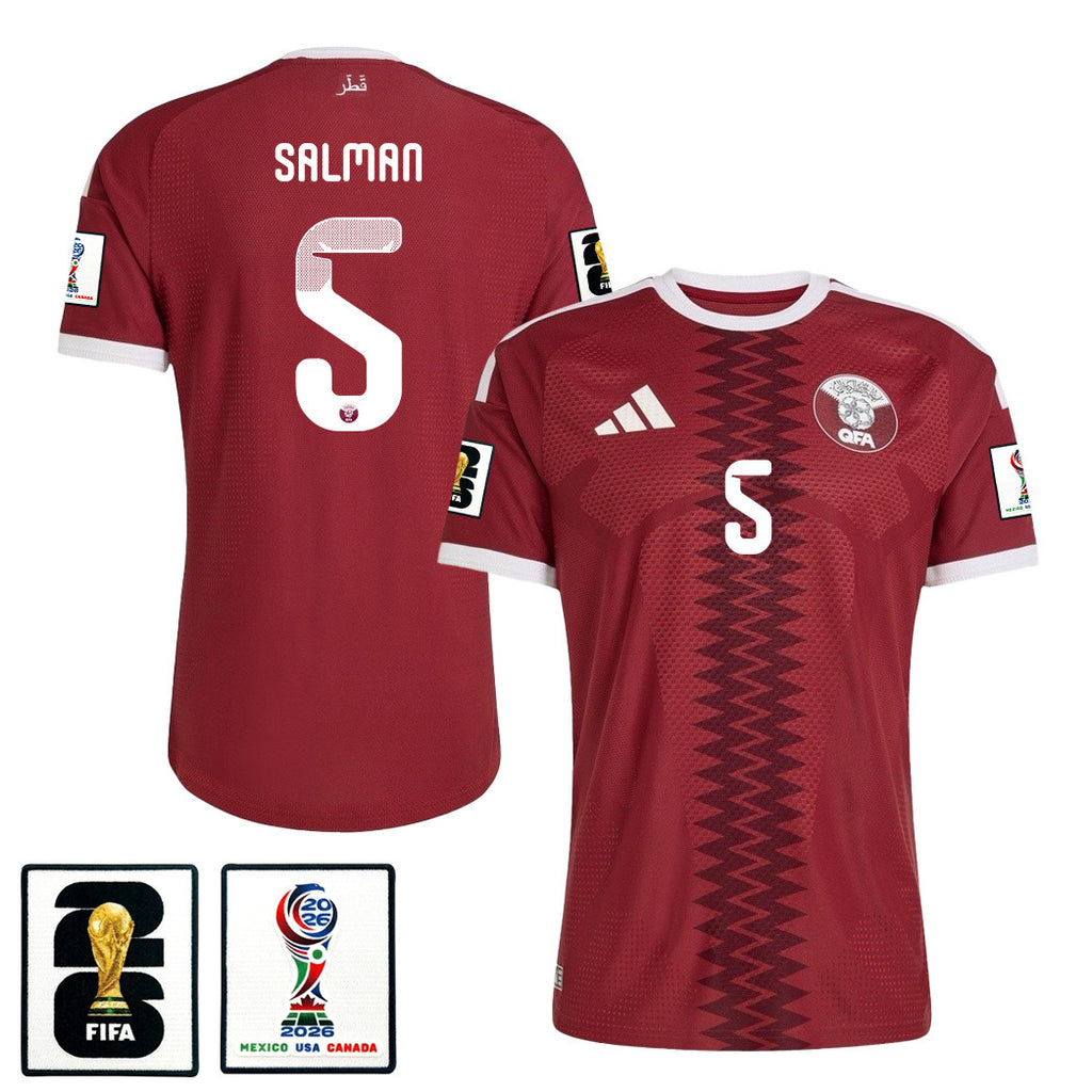 Tarek Salman 5 Qatar National Team 2026 Home Jersey - Red, Men