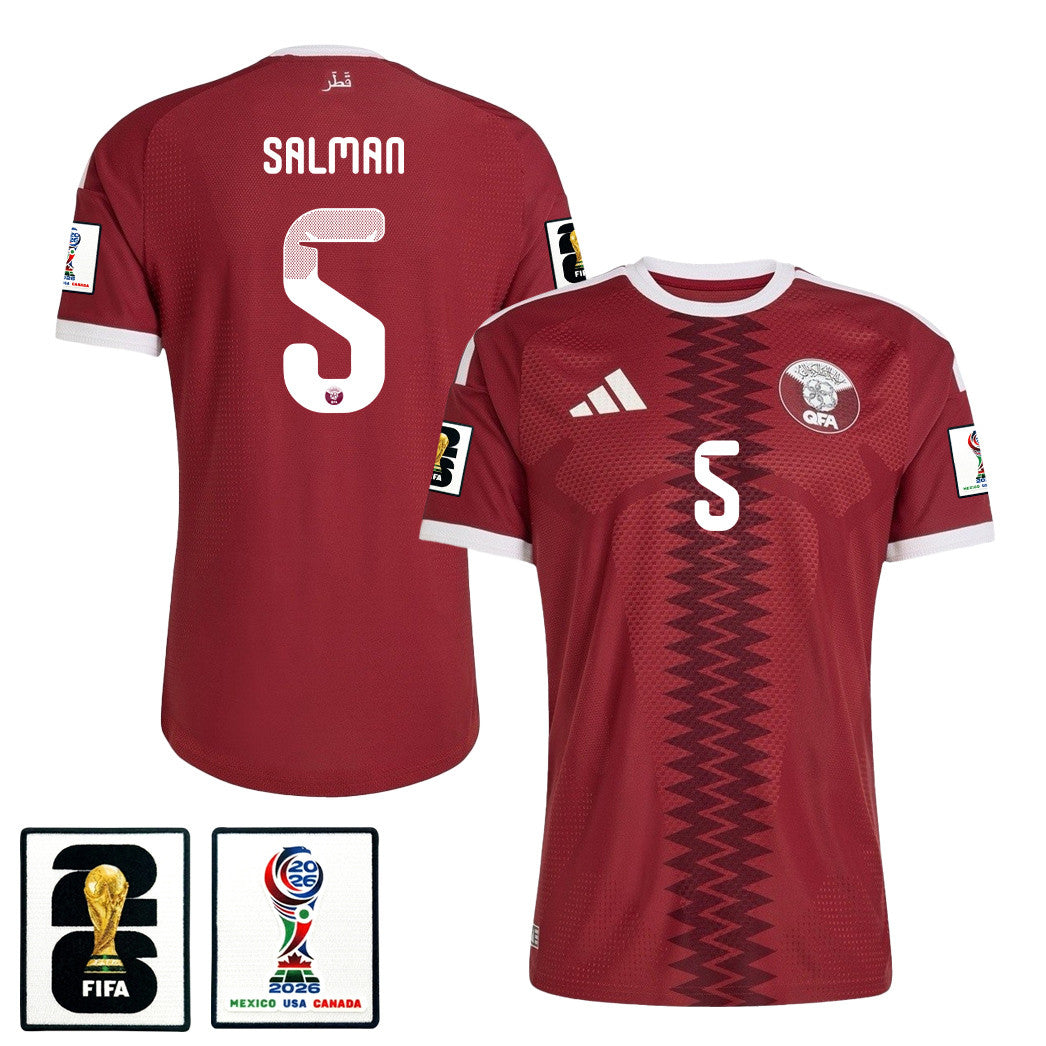 Tarek Salman 5 Qatar National Team 2026 Home Jersey - Red, Men