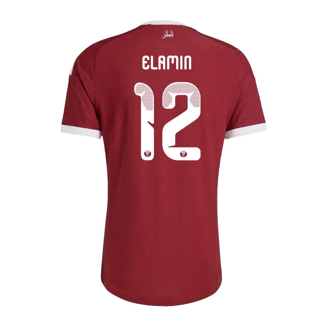 Homam Elamin 12 Qatar National Team 2026 Home Jersey - Red, Men