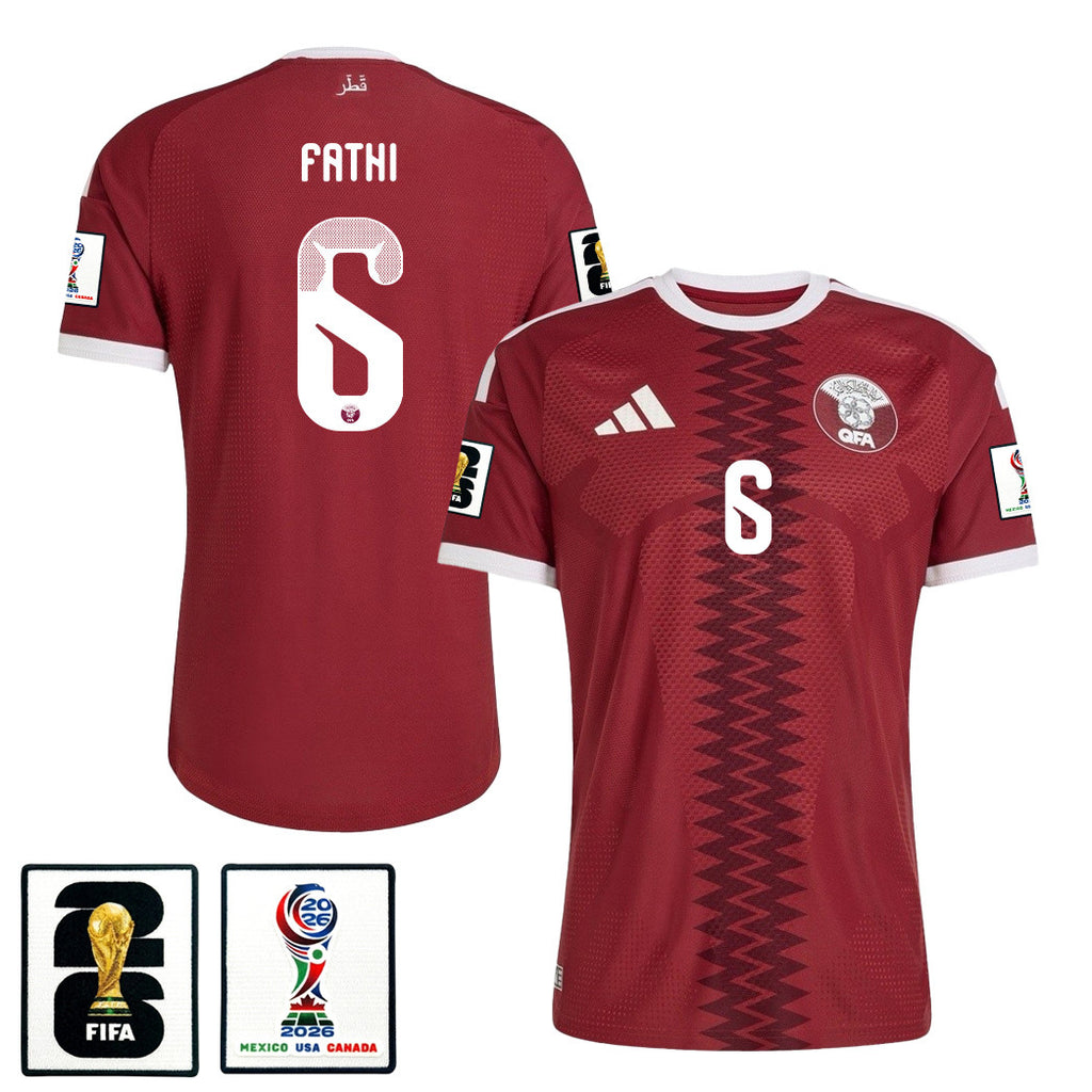 Ahmed Fathi 6 Qatar National Team 2026 Home Jersey - Red, Men