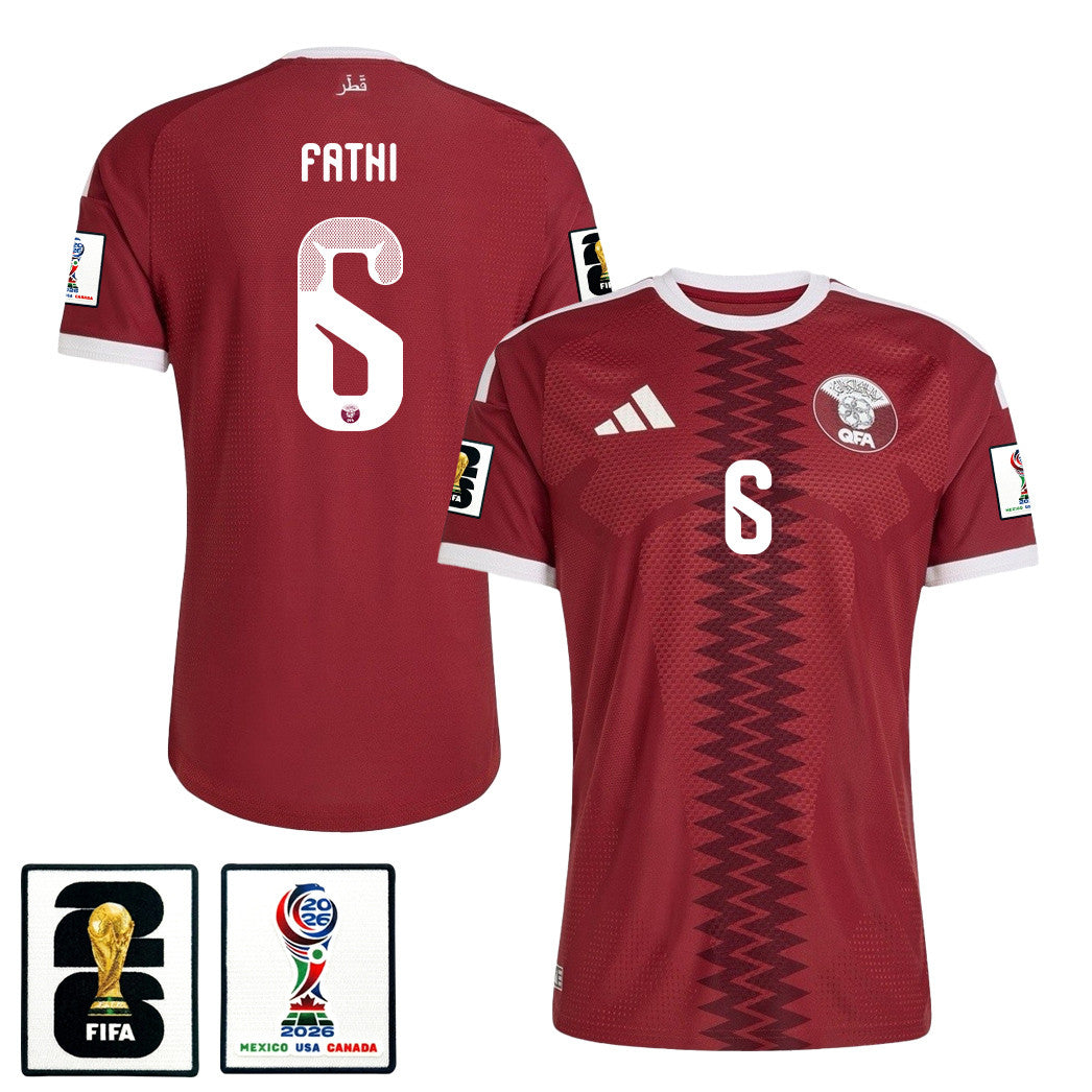 Ahmed Fathi 6 Qatar National Team 2026 Home Jersey - Red, Men