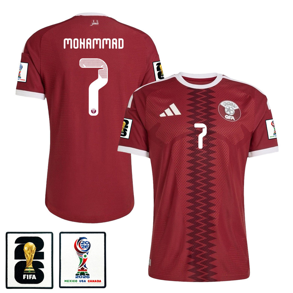 Ismael Mohammad 7 Qatar National Team 2026 Home Jersey - Red, Men