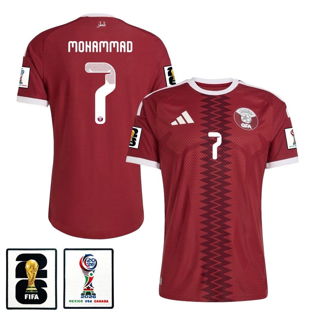 Ismael Mohammad 7 Qatar National Team 2026 Home Jersey - Red, Men