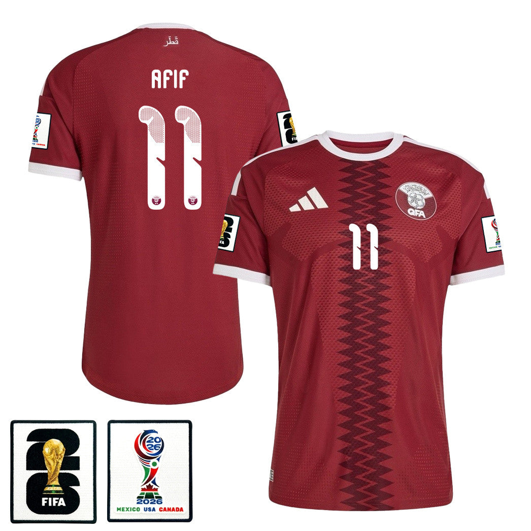 Akram Afif 11 Qatar National Team 2026 Home Jersey - Red, Men