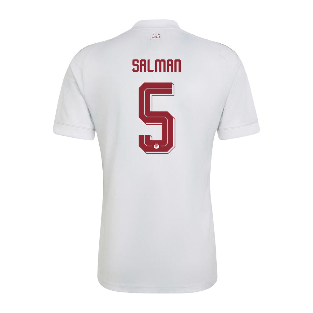 Tarek Salman 5 Qatar National Team 2026 Away Jersey - White, Men