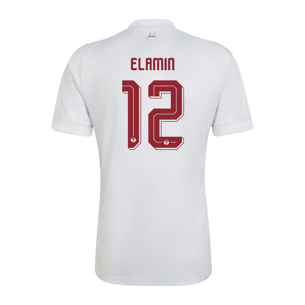 Homam Elamin 12 Qatar National Team 2026 Away Jersey - White, Men