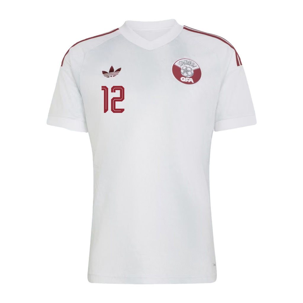 Homam Elamin 12 Qatar National Team 2026 Away Jersey - White, Men