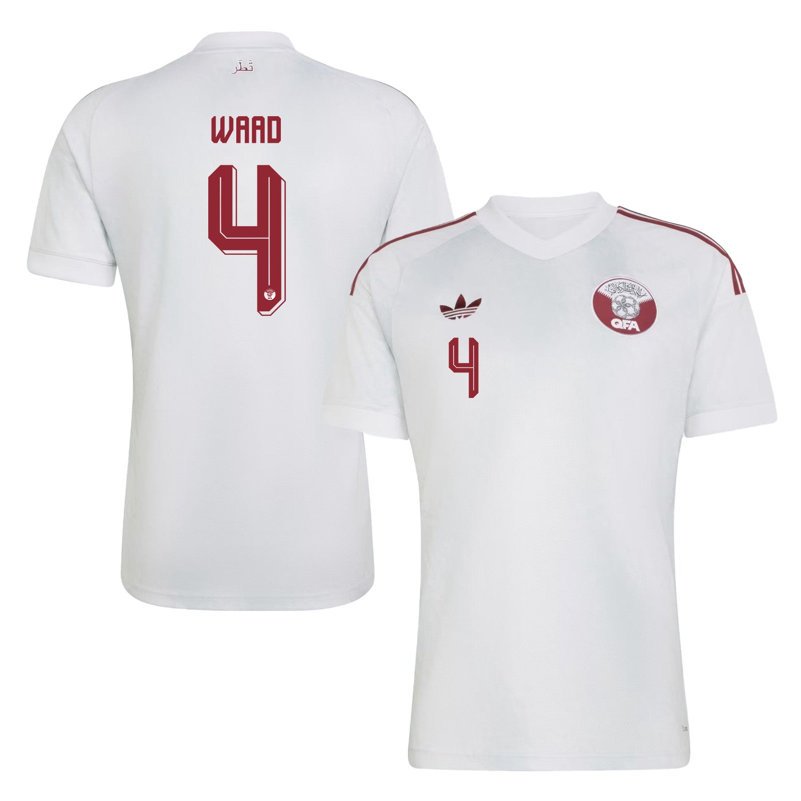 Mohammed Waad 4 Qatar National Team 2026 Away Jersey - White, Men