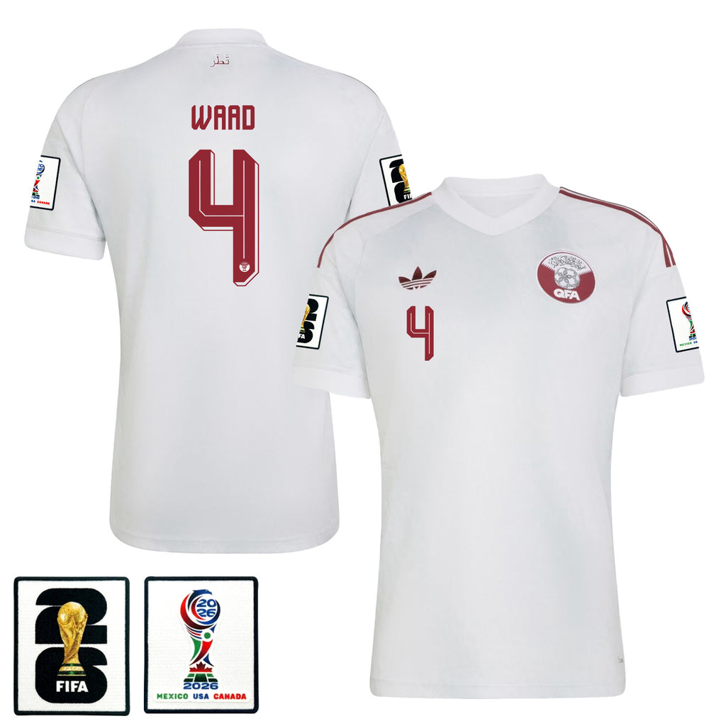 Mohammed Waad 4 Qatar National Team 2026 Away Jersey - White, Men