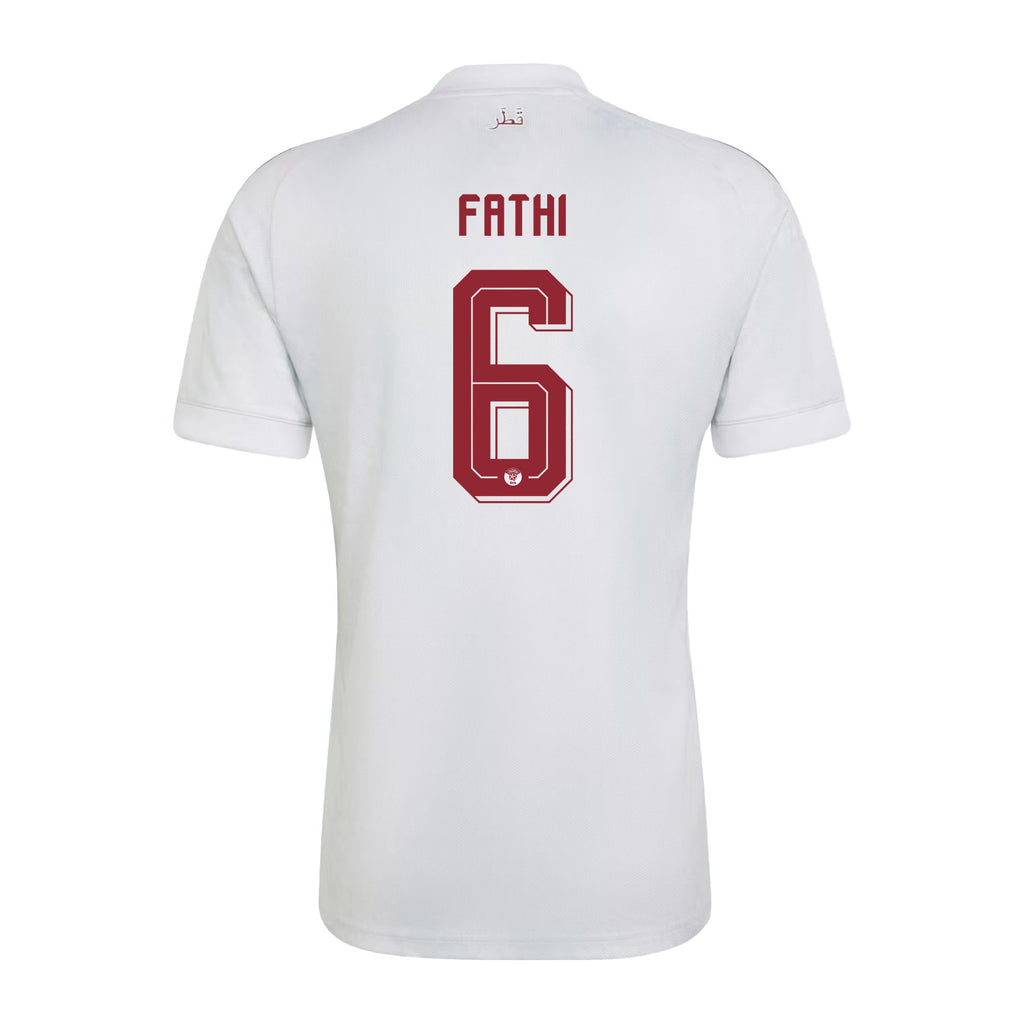 Ahmed Fathi 6 Qatar National Team 2026 Away Jersey - White, Men