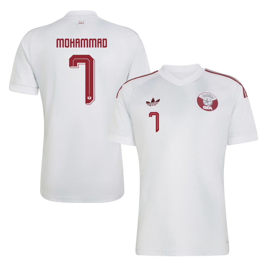 Ismael Mohammad 7 Qatar National Team 2026 Away Jersey - White, Men