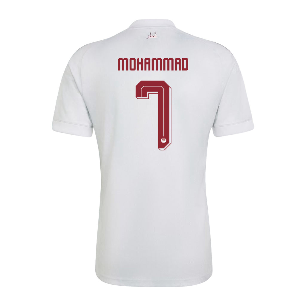Ismael Mohammad 7 Qatar National Team 2026 Away Jersey - White, Men