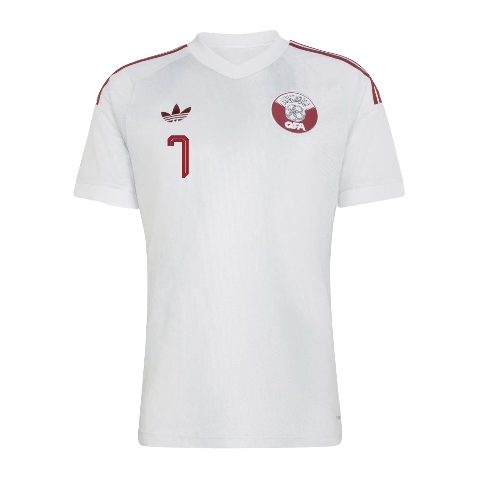 Ismael Mohammad 7 Qatar National Team 2026 Away Jersey - White, Men