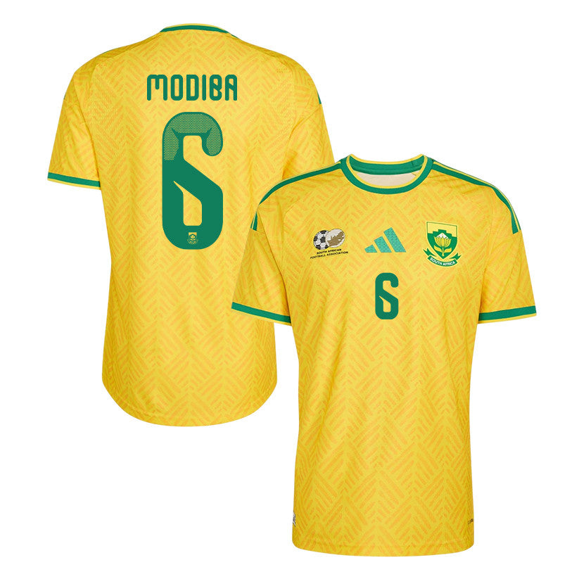 Maphosa Modiba 6 South Africa National Team 2026 Home Jersey - Yellow, Men