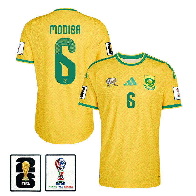 Maphosa Modiba 6 South Africa National Team 2026 Home Jersey - Yellow, Men