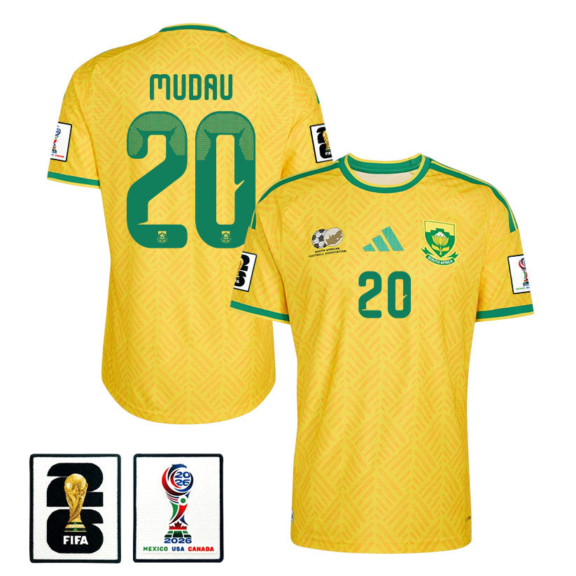 Khuliso Mudau 20 South Africa National Team 2026 Home Jersey - Yellow, Men