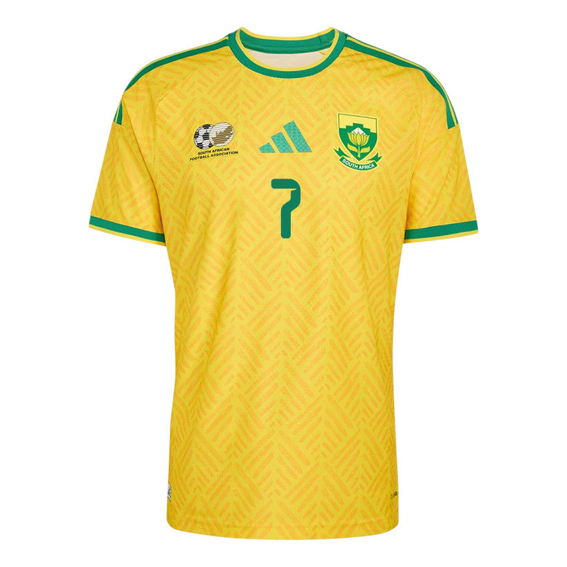 Oswin Appollis 7 South Africa National Team 2026 Home Jersey - Yellow, Men