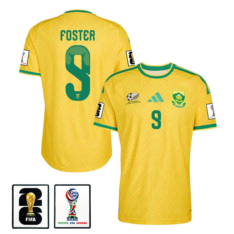 Lyle Foster 9 South Africa National Team 2026 Home Jersey - Yellow, Men