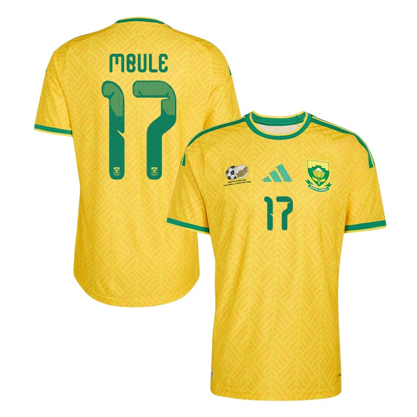Sipho Mbule 17 South Africa National Team 2026 Home Jersey - Yellow, Men