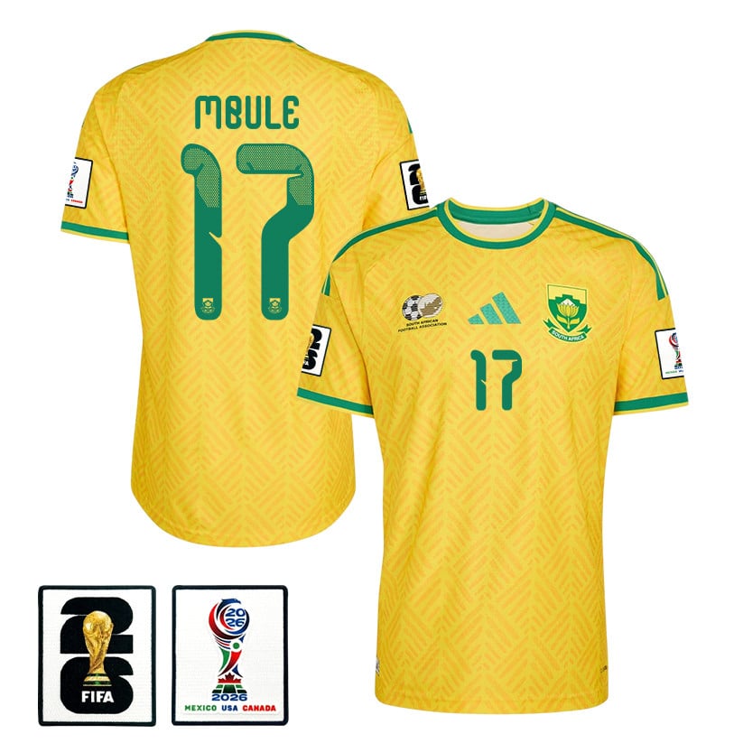Sipho Mbule 17 South Africa National Team 2026 Home Jersey - Yellow, Men