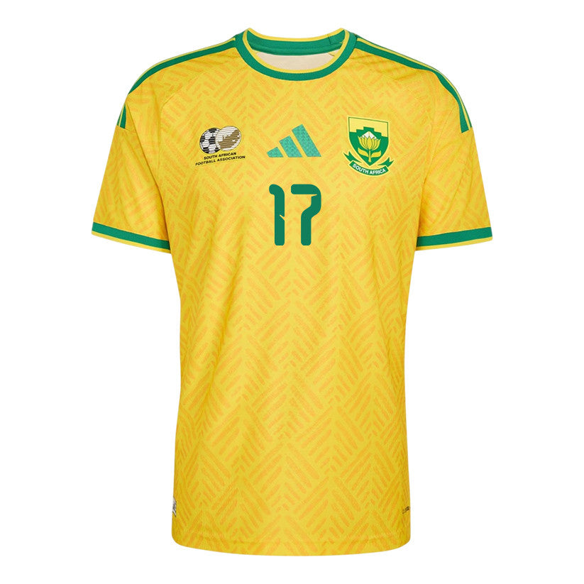 Sipho Mbule 17 South Africa National Team 2026 Home Jersey - Yellow, Men