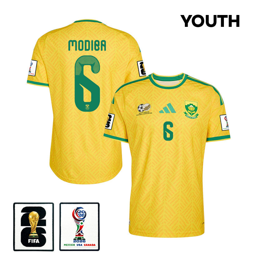 Maphosa Modiba 6 Youth South Africa National Team 2026 Home Jersey - Yellow